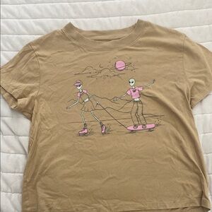 American Eagle Outfitters Tan Graphic Tee